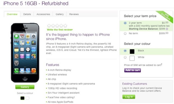 TELUS Refurbished iPhone 5 Now Available for 0 on 3 Year Term