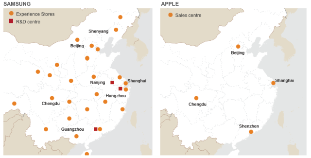Samsung-vs-Apple-china-stores
