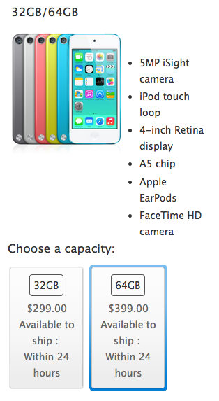 Target Canada: 64GB 5th Gen iPod touch on Sale for 299.99