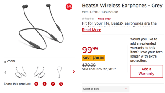 Apple?s BeatsX Wireless Headphones Sale: 44% Off at $99.99 at The Source