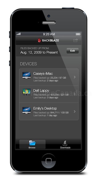Backblaze app Screenshot 2