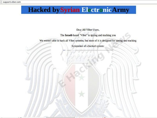 Syrian Electronic army defaced viber