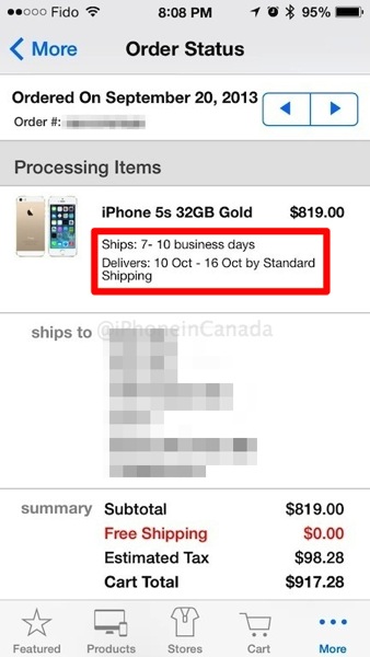 Gold iphone 5s shipping
