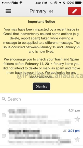 Gmail bug