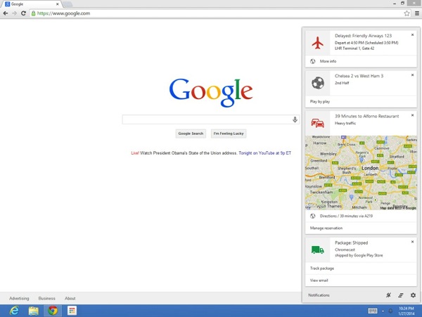 Google now chrome mac