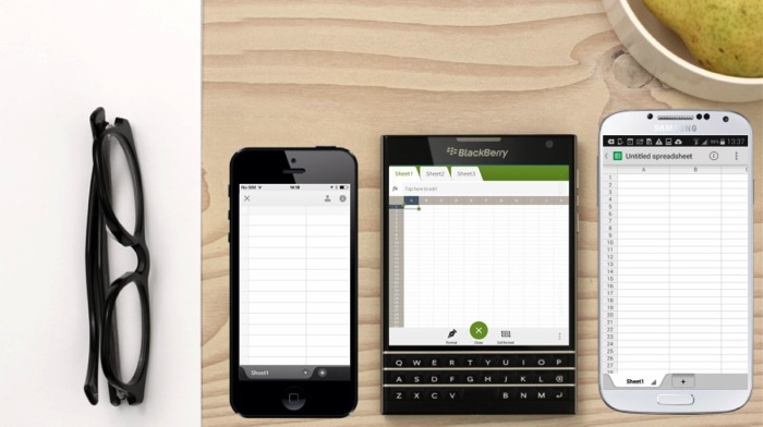 Blackberry passport spreadsheet productivity