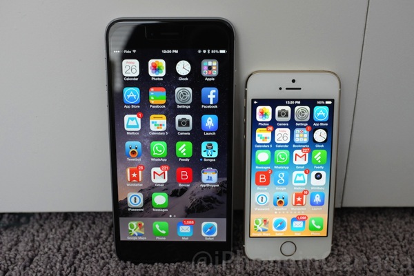 Iphone 6 plus vs iphone 5s homescreen