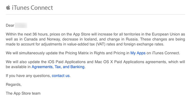 App store price increase canada
