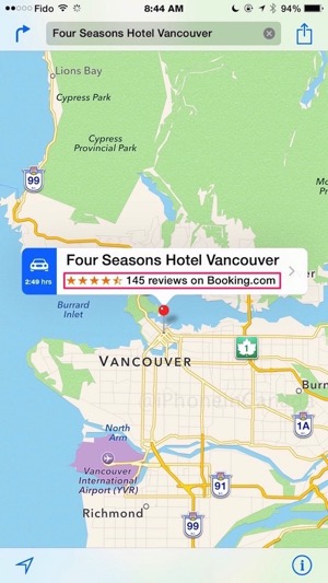 Apple maps booking com reviews