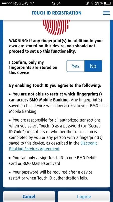 Bmo touch id