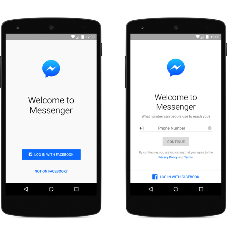 Messenger sign up android  1