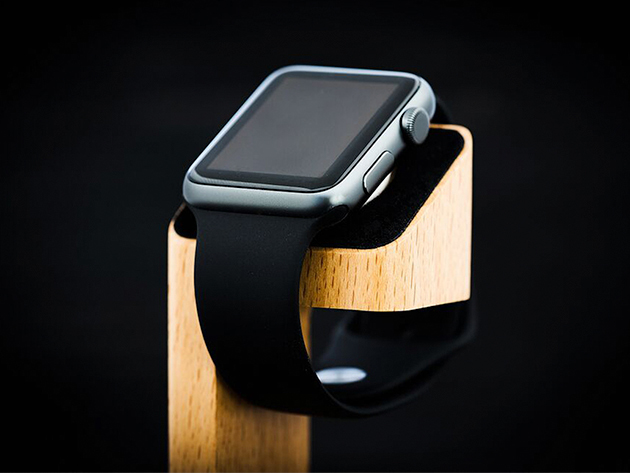 Wood apple watch stand