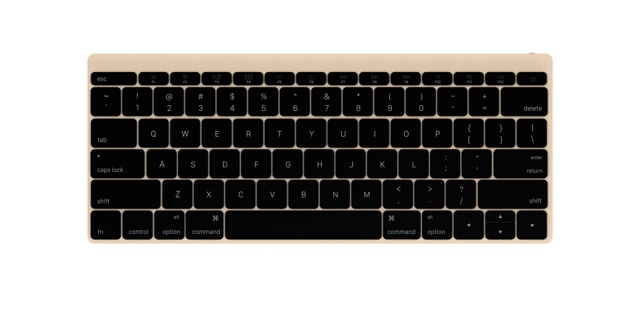 Keyboard front gold 1