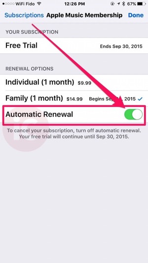 Renewal auto turn itunes off How to