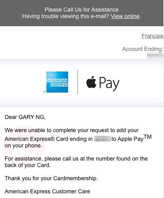 Apple pay amex
