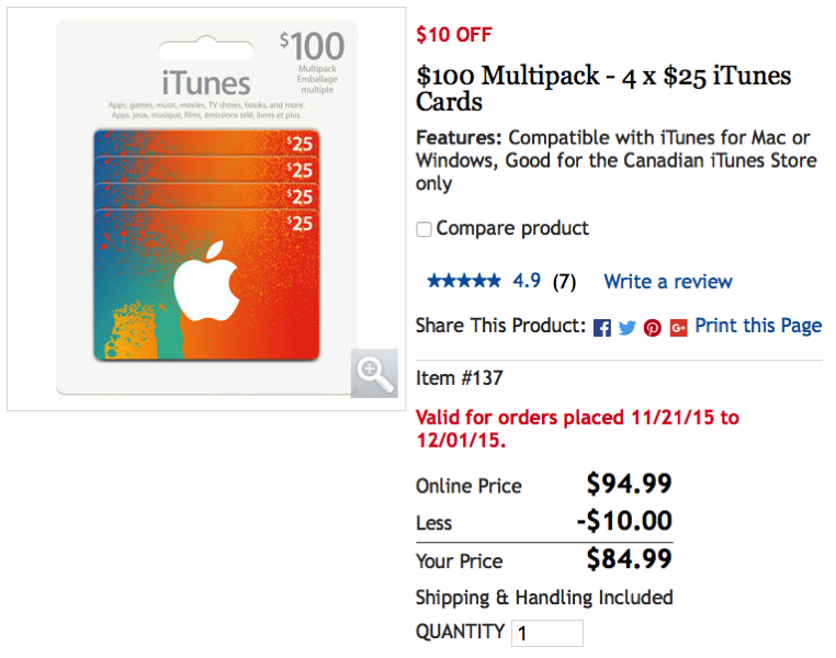 Costco iTunes Card Sale: 20% Off $100 Multipacks Again | iPhone in Canada Blog