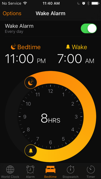 Bedtime alarm