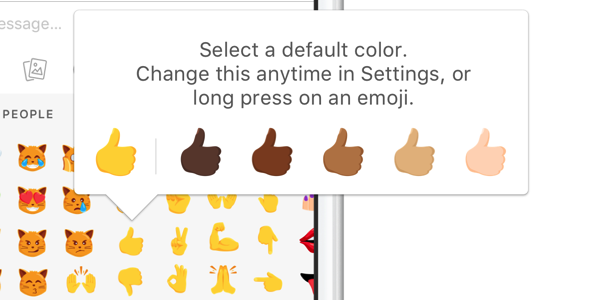 Or long press on individual emojis and select from the menu of skin tones for exact customization jpg