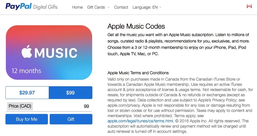 Apple Music Deal PayPal Offers 12 Months for 99, Two
