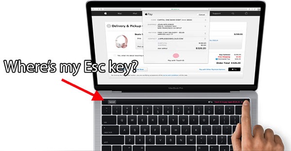 Apple pay macbook pro no escape key