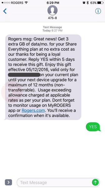 Rogers 3gb offer