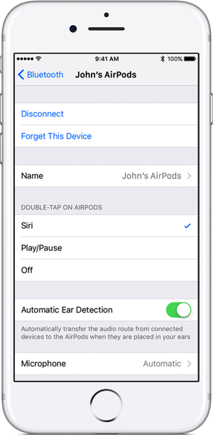 Ios10 iphone settings bluetooth apple airpods