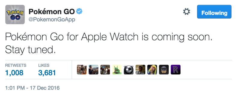 Pokemon go apple watch