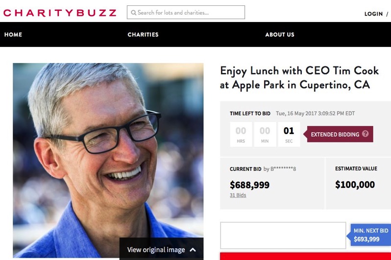 Tim cook charity buzz