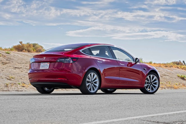 2017 Tesla Model 3 rear three quarter