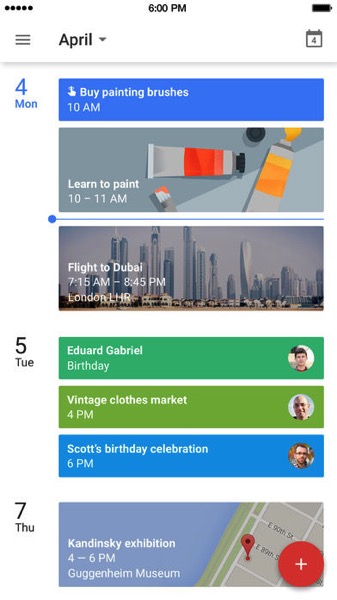 Google calendar iphone x