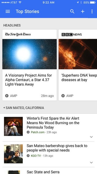 Google news and weather
