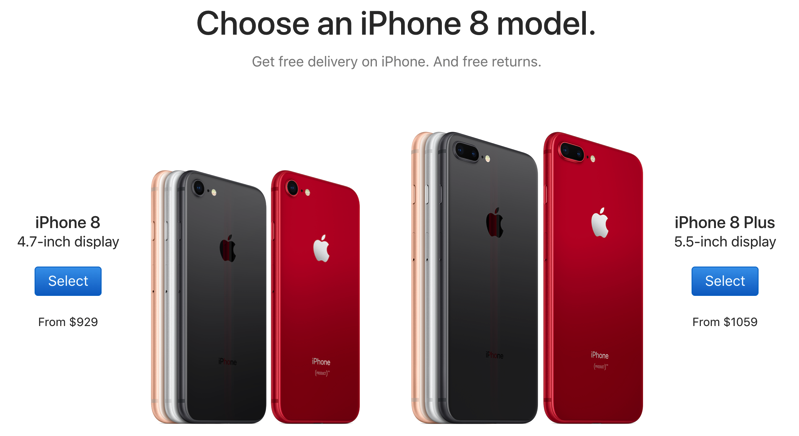 Product red iphone 8