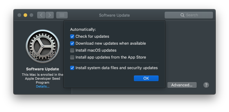 MacOS mojave software update
