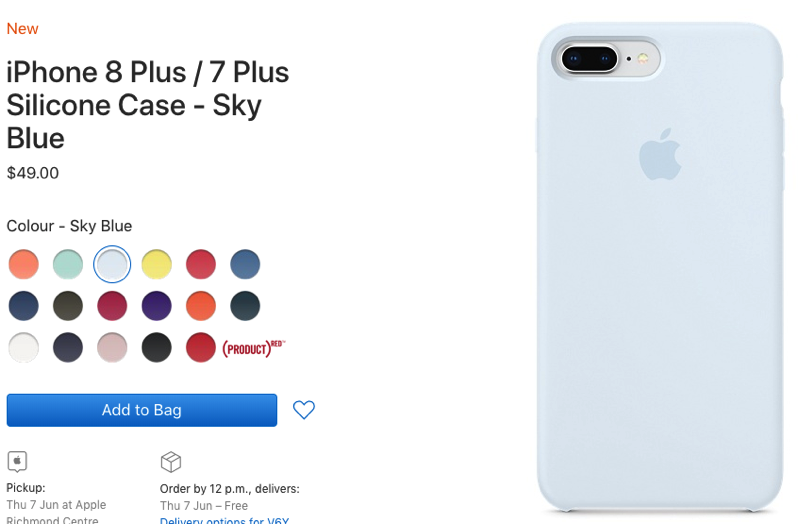 Sky blue iphone 8 plus case
