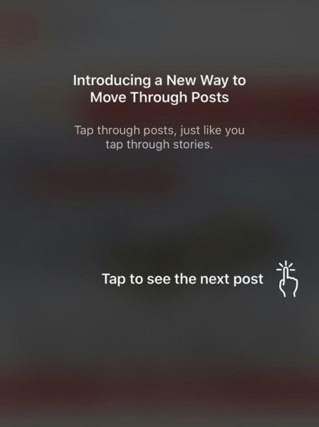 Instagram Tap To Move Through Posts