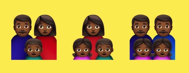 Black family emojis