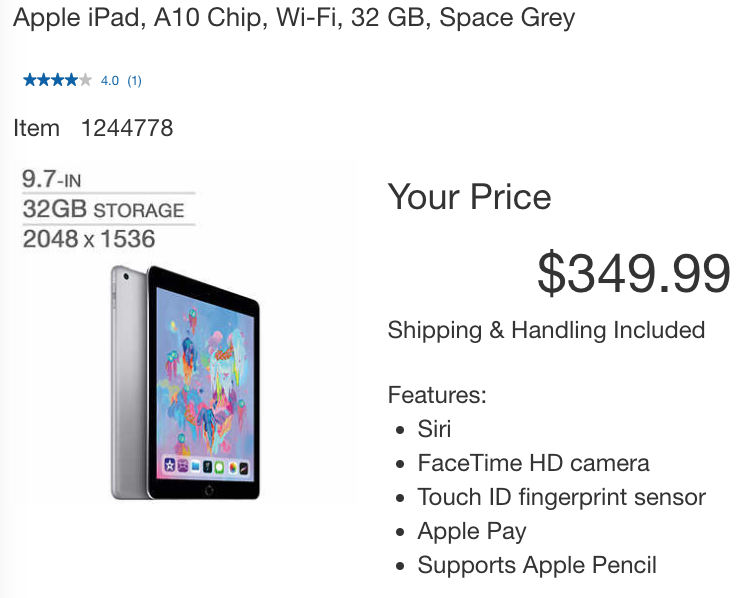 Costco Black Friday Deal 2018 Ipad Wi Fi For 329 99 After Masterpass Save 100 Iphone In Canada Blog