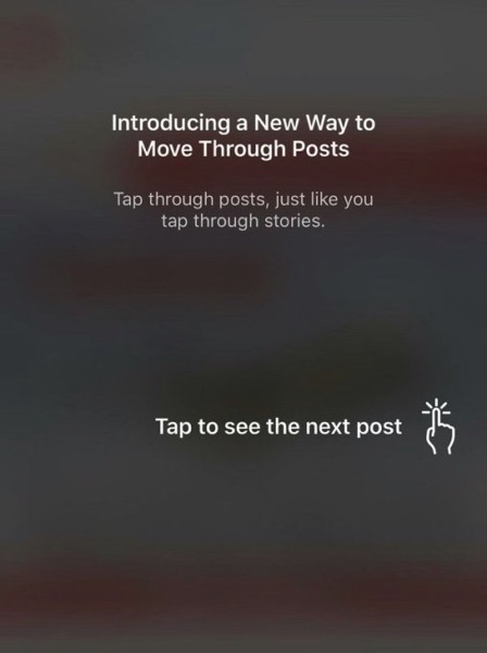 Instagram Tap To Move Through Posts