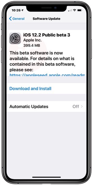 Ios 12 2 public beta 3 download