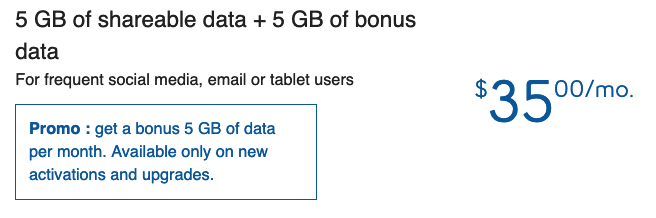 Bell 5GB data bonus