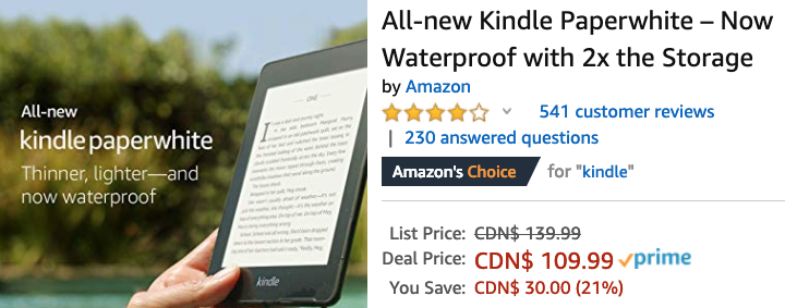 Kindle paperwhite sale waterproof