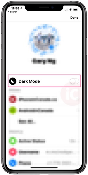 Dark mode facebook messenger