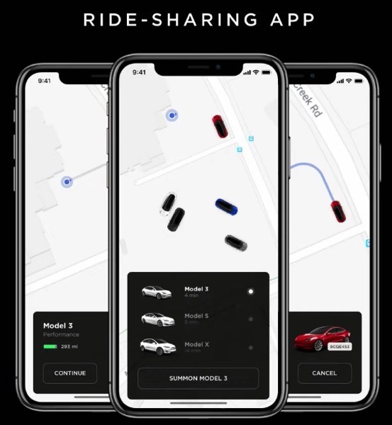 Tesla ride sharing app
