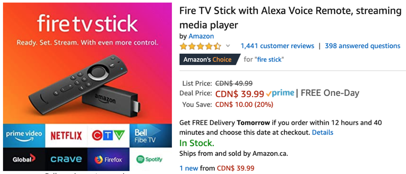 Amazon fire tv stick sale
