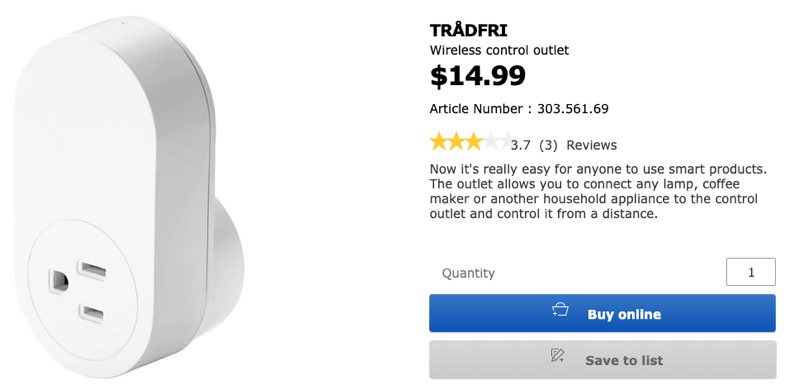 Ikea tradfri wireless control outlet