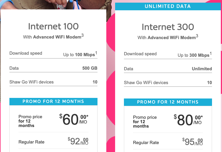 Shaw internet pricing 2019 studnets
