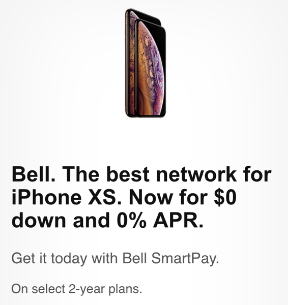 Bell smartpay iphone xs