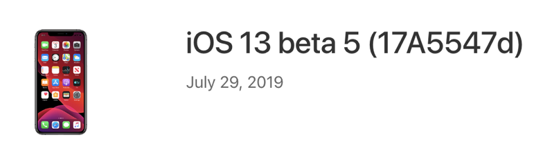 Ios 13 beta 5