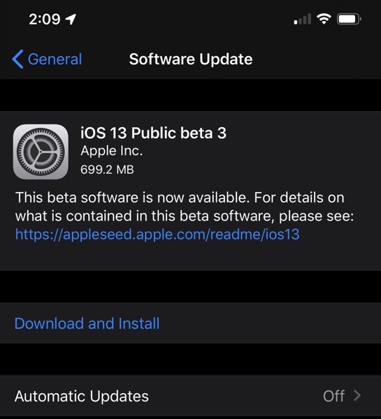 Ios 13 public beta 3