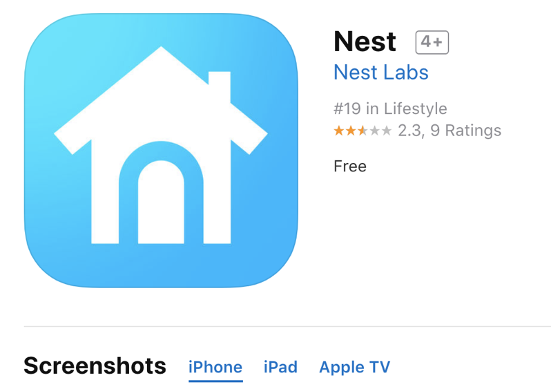 Nest apple watch app gone